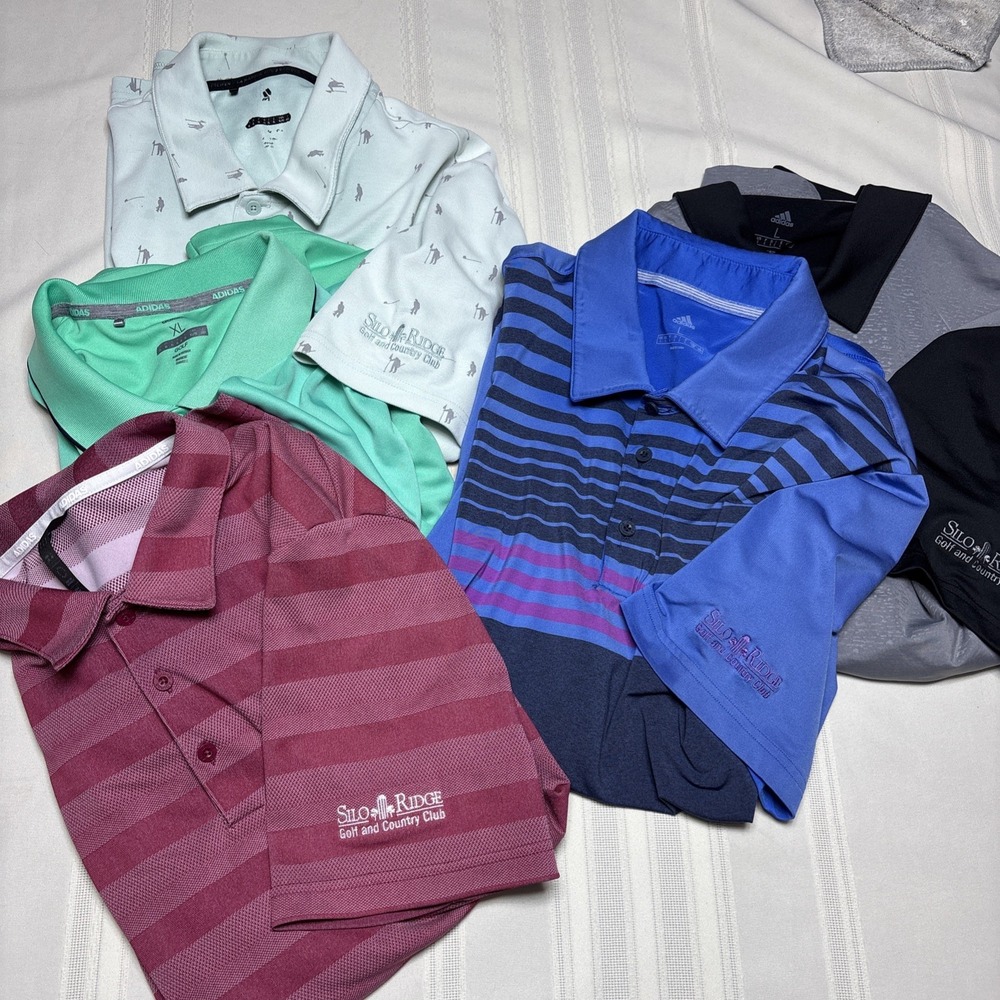 LOT 5 ADIDAS Golf POLO SHIRTS SZ. 4 L 1 XL Silo Ridge Golf And Country Club